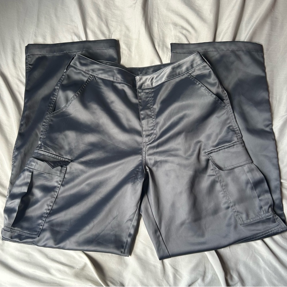 Silk cargo straight leg pants from urban outfitters